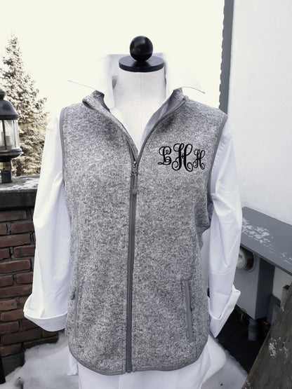 Ladies Knit Sweater Vest with Monogram
