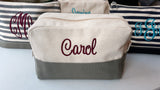 Gray Canvas Travel Case personalized