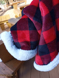 Red and Black Buffalo Plaid Cabin Throw Personalized - Free Shipping