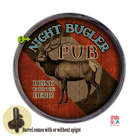 Personalized Barrel End Elk Pub Bar Sign
