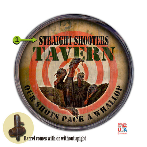 Personalized Barrel End Straight Shooters Turkey Sign