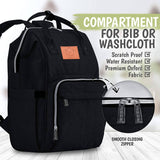 Black Backpack Diaper Bag with Monogram - Free Shipping