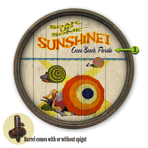 Personalized Barrel End Soak Up Some Sun Beach Sign