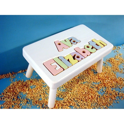 Wooden Name Puzzle Stool