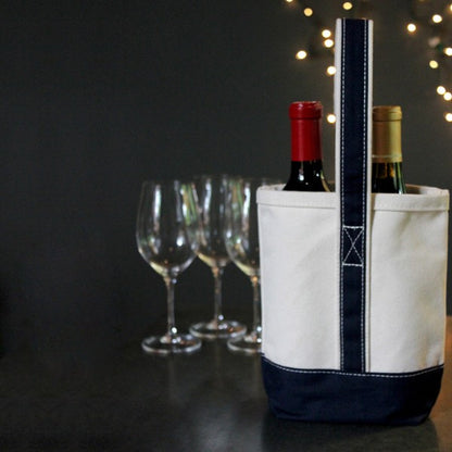 canvas wine tote bag