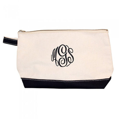 Canvas Makeup Bags in Navy, Black, Gray