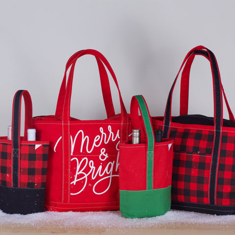 Buffalo plaid tote bag sales