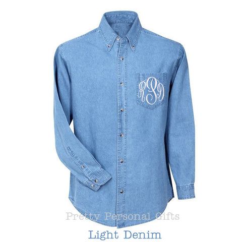 Denim Shirt with Monogram – Pretty Personal Gifts