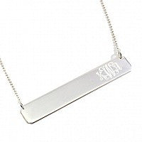 bar necklace sterling silver engraved