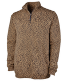 Leopard Print Quarter Zip Sweatshirt with Monogram