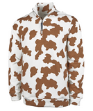 Leopard Print Quarter Zip Sweatshirt with Monogram