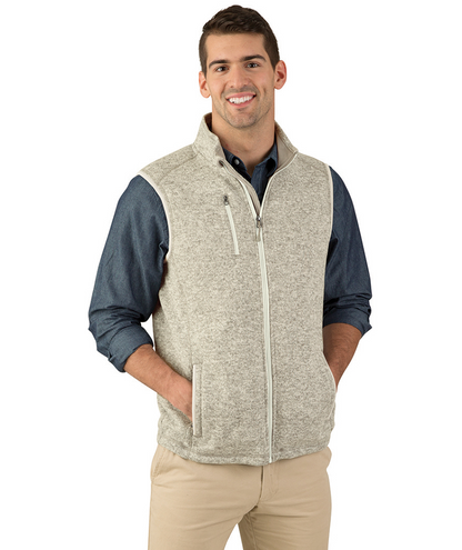 Men's Heathered Fleece Knit Sweater Jacket or Vest