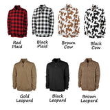 Leopard Print Quarter Zip Sweatshirt with Monogram
