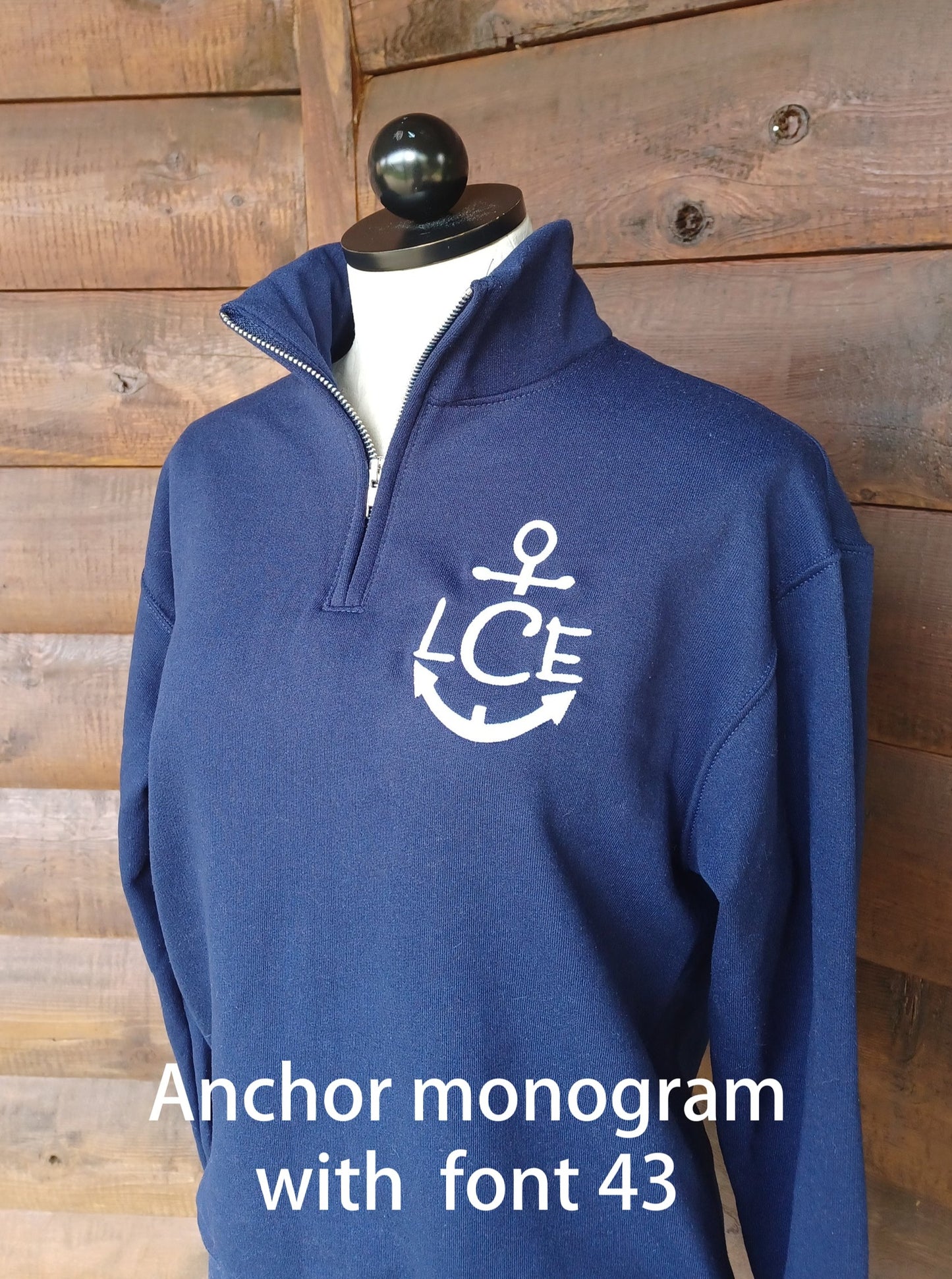 Quarter Zip Pullover Sweatshirt with Monogram