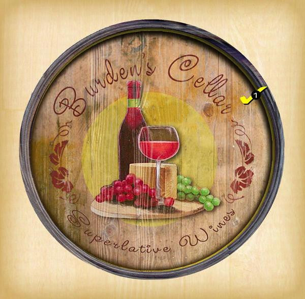 Personalized Barrel End Superlative Wine Sign