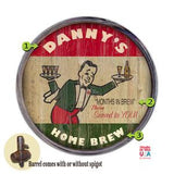 Personalized Barrel End Home Brew Bar Sign