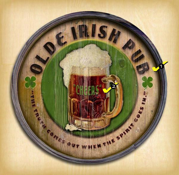 Personalized Barrel End Olde Irish Pub Sign