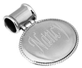 engraved sterling silver pendant with rope border