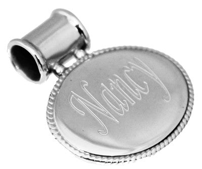 engraved sterling silver pendant with rope border