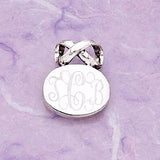 Engraved pendant with infinity bail - sterling silver
