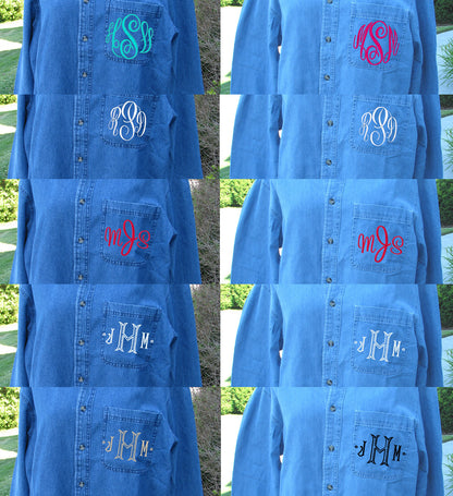 Denim Shirt with Monogram