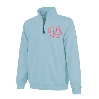 quarter zip with monogram, charles river apparel crosswind pullover