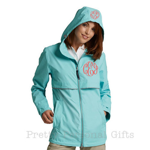 Charles River New Englander Rain Jacket Monogrammed