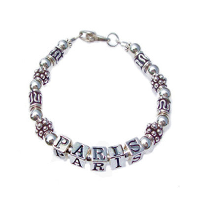 silver name bracelet