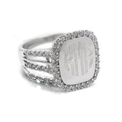 bella engraved sterling silver ring