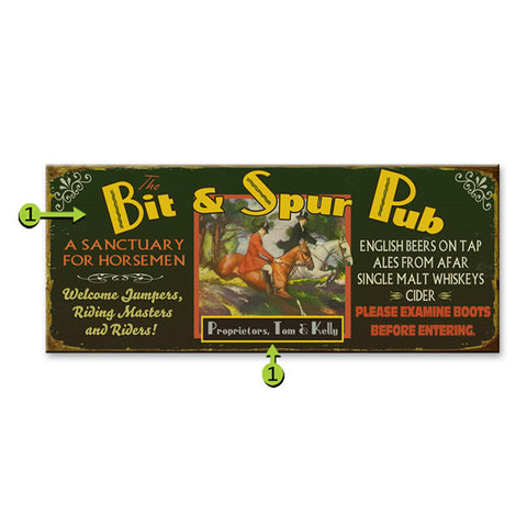 Bit and Spur Pub Sign personalized