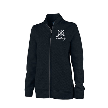 Quilted Full Zip Sweatshirt With Lake Name - Ladies