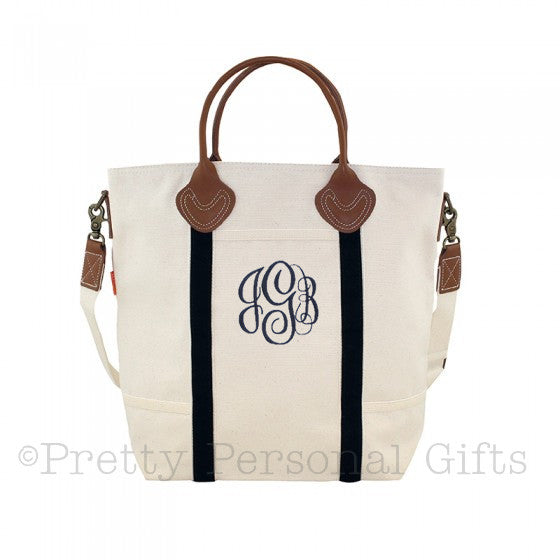 black flight bag monogrammed