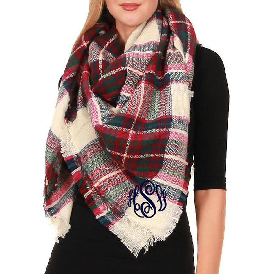 Monogrammed Blanket Scarf