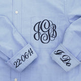 Button Down Oxford Wedding Day Shirt with monogram