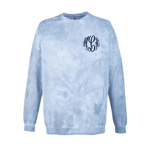 Color Blast Comfort Colors Sweatshirt with embroidered monogram