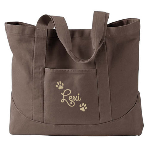dog paw tote personalized