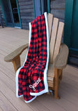 Red and Black Buffalo Plaid Cabin Throw Personalized - Free Shipping