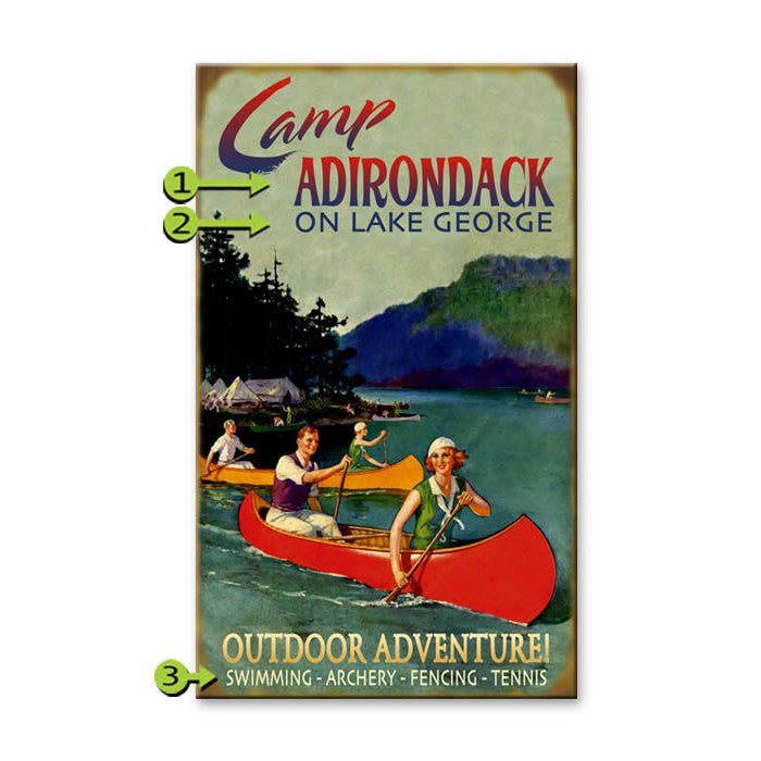 Personalized Camp Adirondack Sign