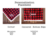 Red and Black Buffalo Plaid Cabin Throw Personalized - Free Shipping