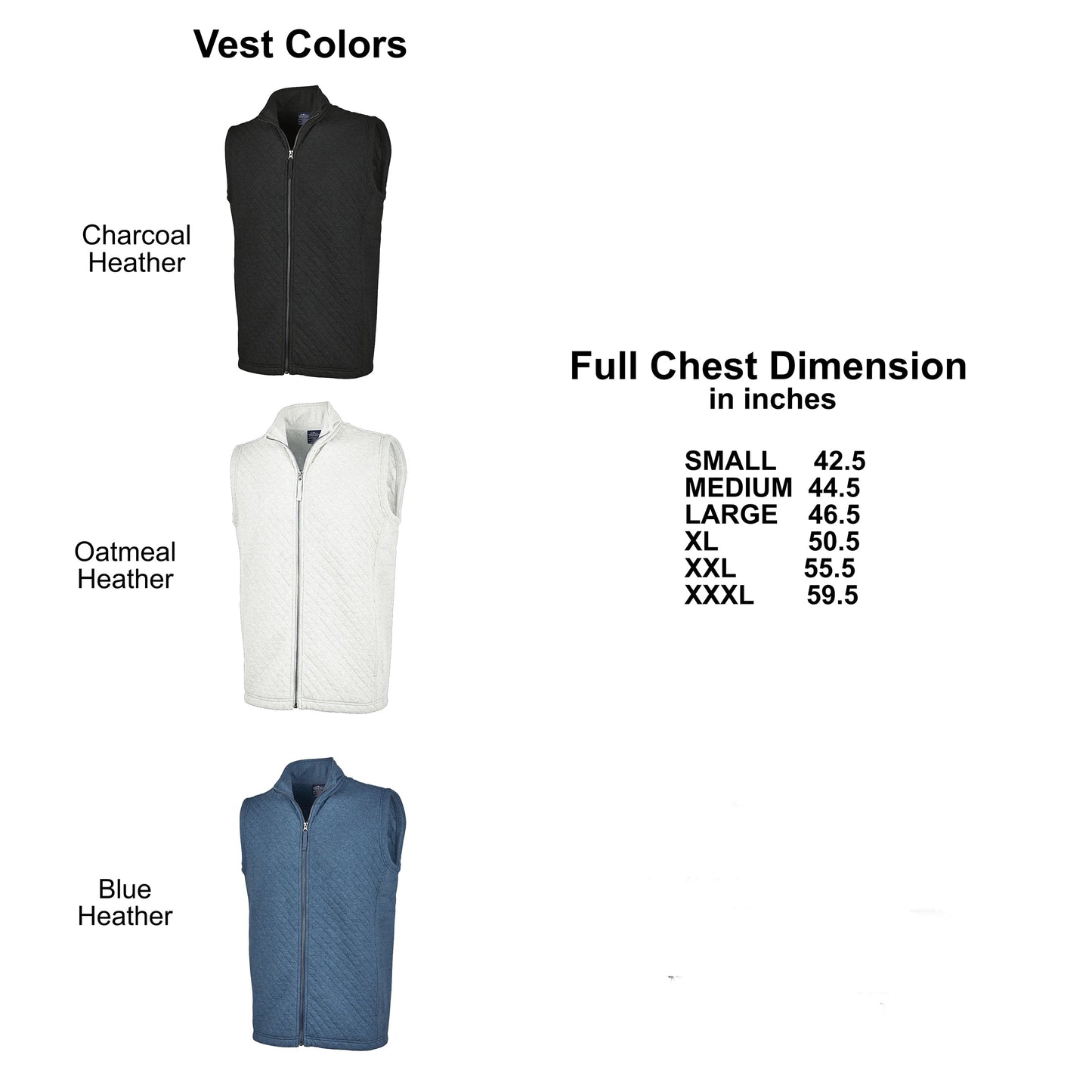 Men's Quilted Vest With Any Lake Name