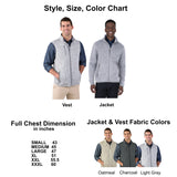 Men's Heathered Fleece Knit Sweater Jacket or Vest