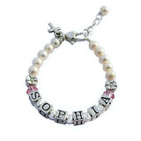 pearl baby bracelet with birthstones