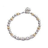 silver and gold mother's name bracelet