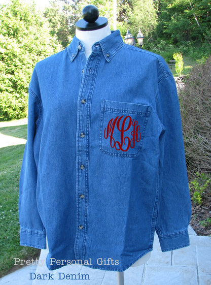 Denim Shirt with Monogram