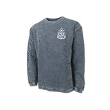 Blue Corded Sweatshirt with embroidered monogram