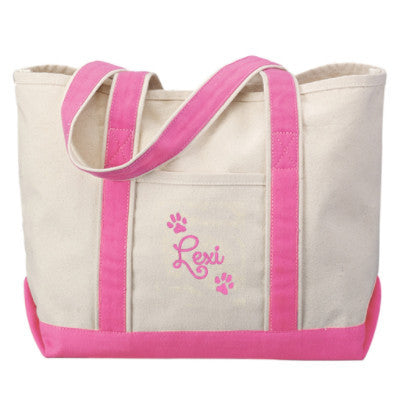 Dog Paw Tote Bag with Name – Pretty Personal Gifts