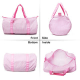 Pink Stripe Seersucker Duffel Bag, Travel bag for child with Monogram, Seersucker Duffel bag for new baby