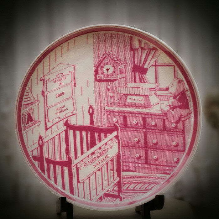Keepsake baby birth plate