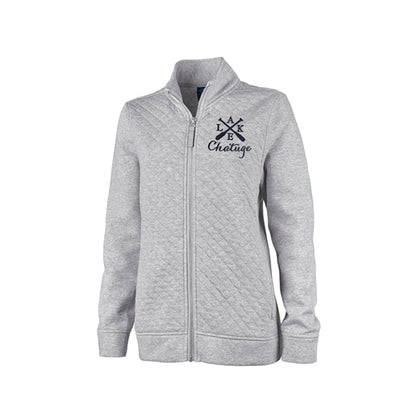 Quilted Full Zip Sweatshirt With Lake Name - Ladies