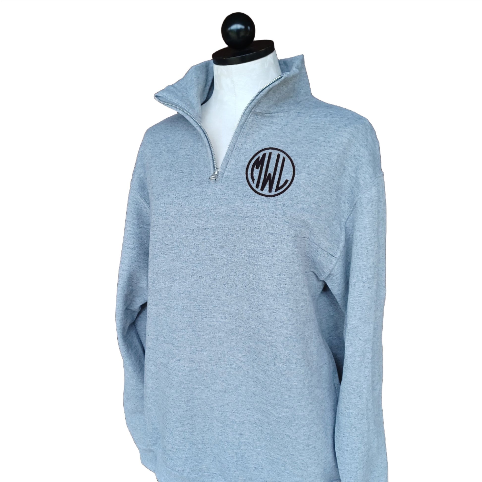 Quarter Zip Pullover Sweatshirt with Monogram – Pretty Personal Gifts